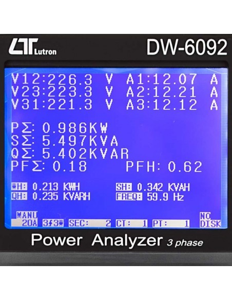 Analisador de Energia Trifásico DW-6092 Lutron