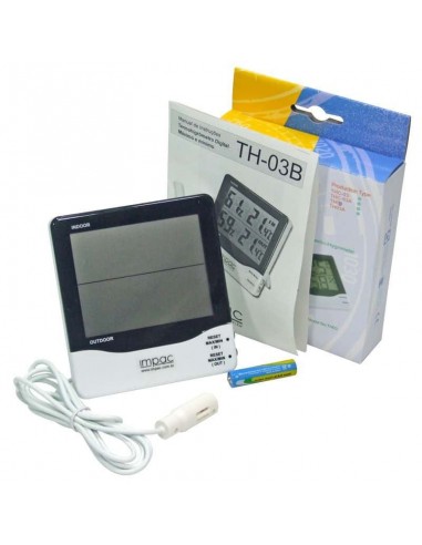 Termo-higrômetro Digital Sensor Externo e Interno TH-03B