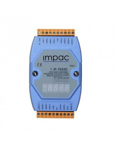 Módulo Entrada Analógica PT100 com Display 3 canais IP-7033D