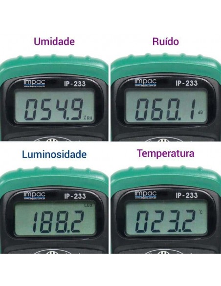 Luxímetro Decibelímetro Termômetro Higrômetro Multifunção