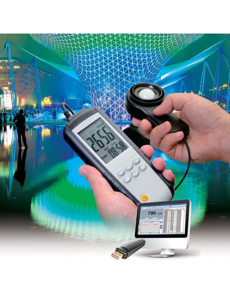 Luxímetro Datalogger 400.000 LUX DT-3808 Medição Luz