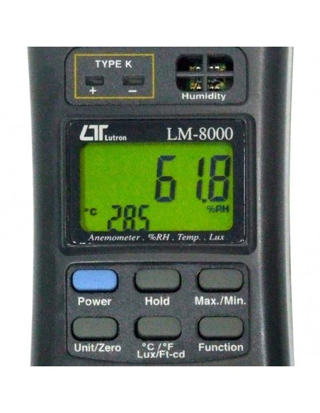 Anemômetro Termohigro Luxímetro Digital LM-8000 Lutron