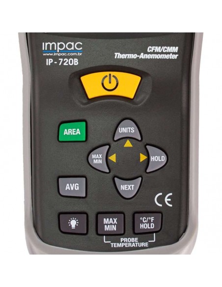 Anemômetro Térmico com Fluxo de Ar CFM/CMM IP-720B