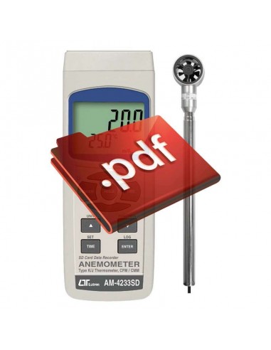 Anemômetro Microhélice com medição vazão ar AM-4233SD Lutron