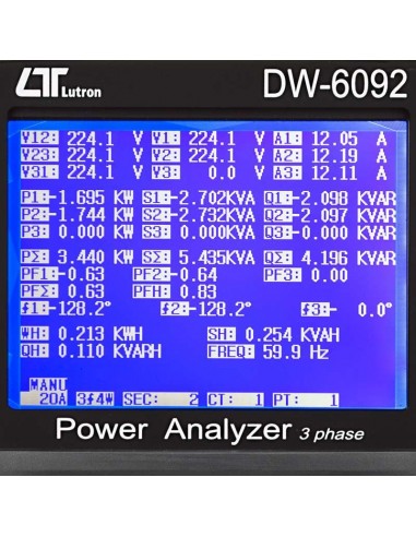 Analisador de Energia Trifásico DW-6092 Lutron